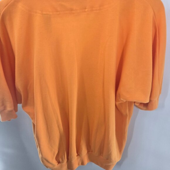 Vintage Karen Scott Orange Upcycled Lorikeet Parrot Applique Short Sleeved Top L - Picture 12 of 16